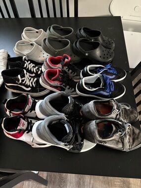 Boys Size 4 5 6 7 Nike Air Jordan Vans Crocs Sneakers Shoes High Tops Bundle Lot